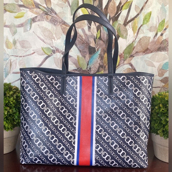 TORY BURCH 💙NAVY💙 GEMINI LINK TOTE BAG 🌟EUC🌟 - Picture 15 of 17